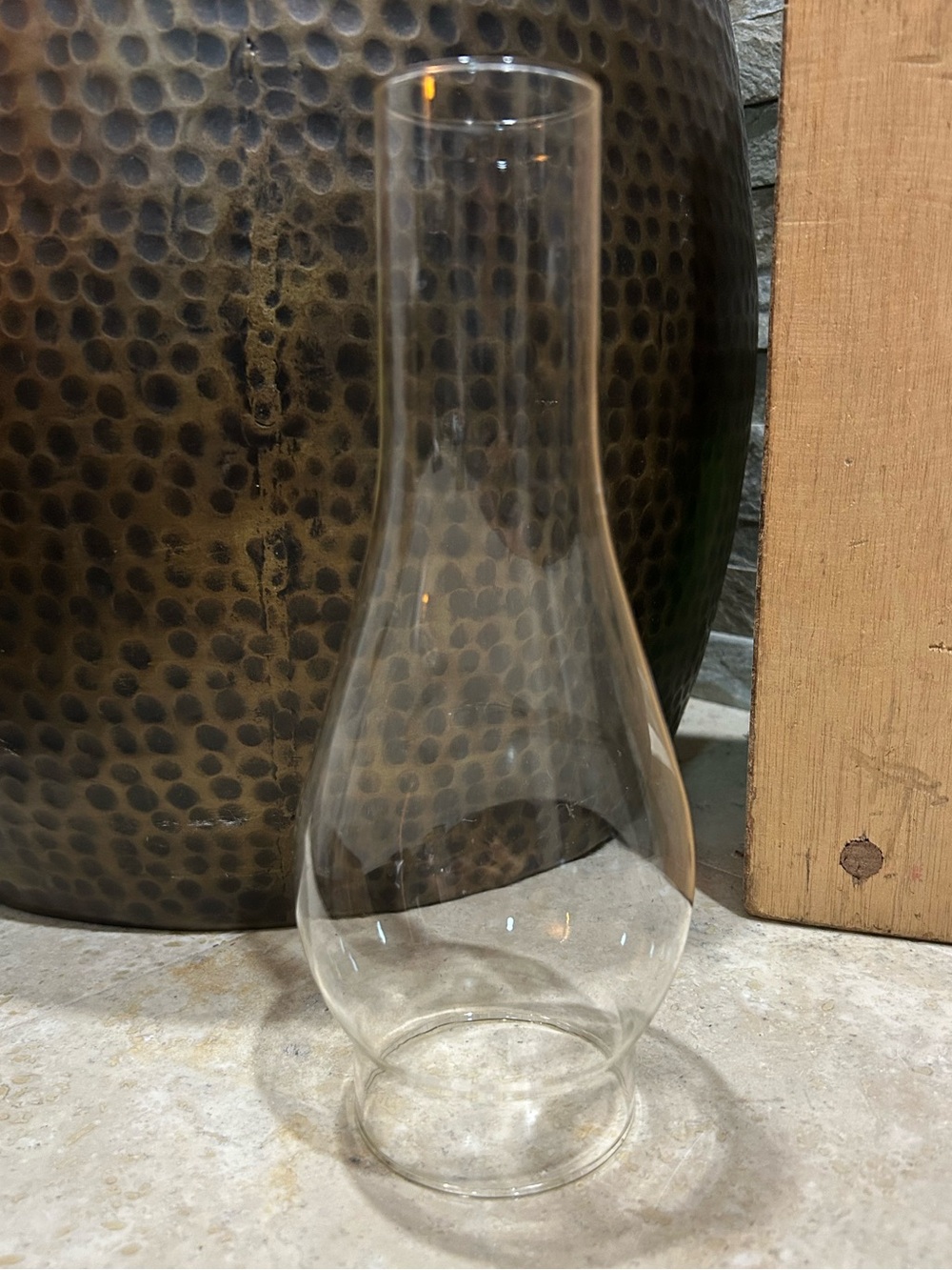 Vintage clear glass oil lamp chimney